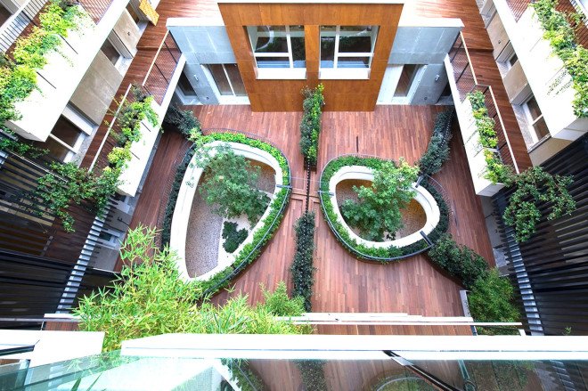 Westway Architects, green renovation, Milan, Italy, 19th century building renovation, natural lighting, internal courtyard, courtyard, residential architecture