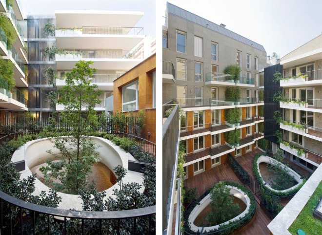 Westway Architects, green renovation, Milan, Italy, 19th century building renovation, natural lighting, internal courtyard, courtyard, residential architecture