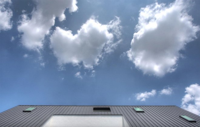 One Roof House, South Korea, pitched roof, natural lighting, natural ventilation, South Korea, skylights, family house, mlnp architects, playground, green library