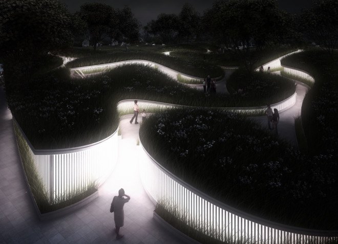 penda, where the river runs, garden expo 2015, wuhan garden expo, china garden expo, panda garden expo, green installation, green exhibit
