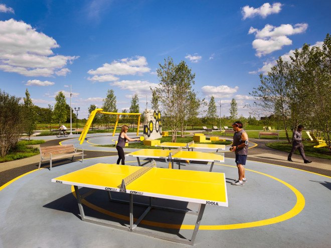 Central Green, stormwater runoff, Social Track, James Corner Field Operations, Philadelphia Navy Yard, Philadelphia Navy Yard Corporate Center, Philadelphia Navy Yard Central Green by James Corner Field Operations, native landscaping, native plants, Philadelphia park, office park