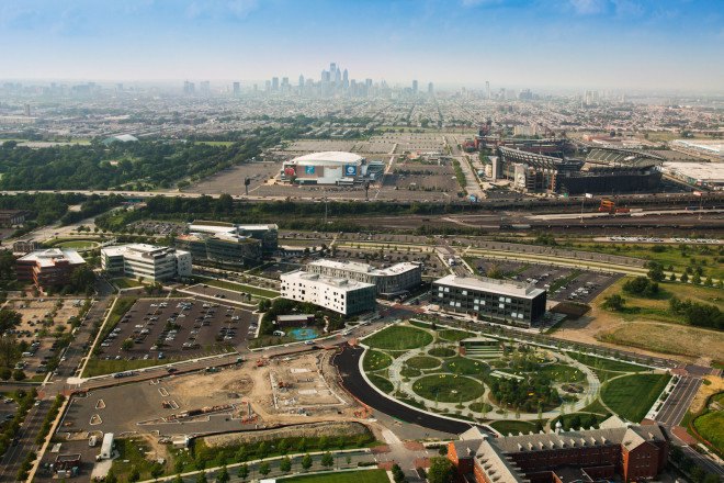 Central Green, stormwater runoff, Social Track, James Corner Field Operations, Philadelphia Navy Yard, Philadelphia Navy Yard Corporate Center, Philadelphia Navy Yard Central Green by James Corner Field Operations, native landscaping, native plants, Philadelphia park, office park