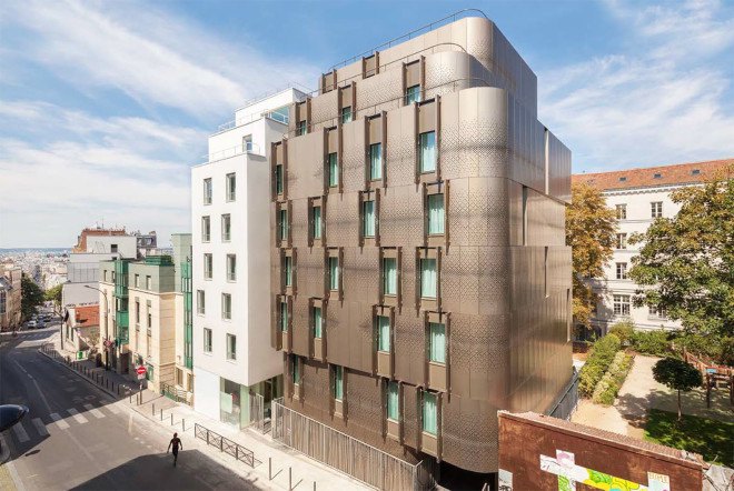 Vib Architecture, green renovation, Paris, student housing, green architecture, courtyard, garden, common spaces, public spaces, nursery, aluminium