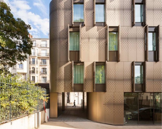 Vib Architecture, green renovation, Paris, student housing, green architecture, courtyard, garden, common spaces, public spaces, nursery, aluminium