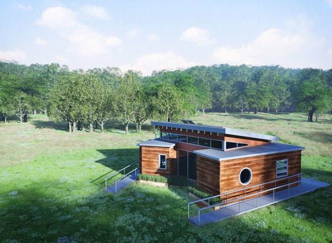 The Nest Home, Missouri University, Solar Decathlon, solar design, solar power, photovoltaics, net-zero house, shipping containers, shipping pallets, reused materials, reclaimed meterials, green architecture, affordable housing, green lighting, greywater reuse