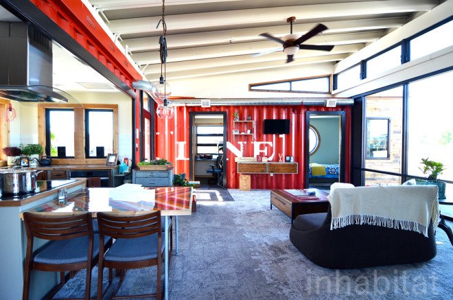 The Nest Home, Missouri University, Solar Decathlon, solar design, solar power, photovoltaics, net-zero house, shipping containers, shipping pallets, reused materials, reclaimed meterials, green architecture, affordable housing, green lighting, greywater reuse