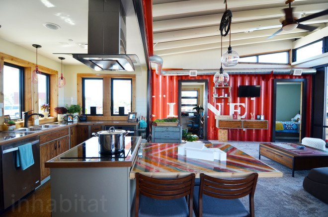 The Nest Home, Missouri University, Solar Decathlon, solar design, solar power, photovoltaics, net-zero house, shipping containers, shipping pallets, reused materials, reclaimed meterials, green architecture, affordable housing, green lighting, greywater reuse