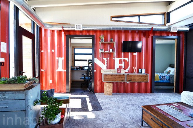 The Nest Home, Missouri University, Solar Decathlon, solar design, solar power, photovoltaics, net-zero house, shipping containers, shipping pallets, reused materials, reclaimed meterials, green architecture, affordable housing, green lighting, greywater reuse