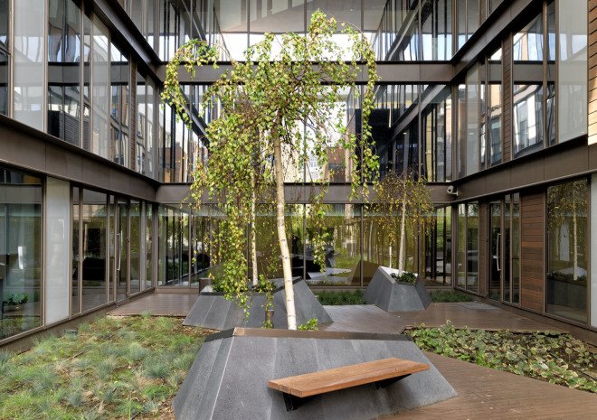 Rönesans Mecidiyeköy Office, MuuM Architects, office building, sustainable features, green architecture, Instanbul, Turkey, modular facade, rainwater collection, natural ventilation