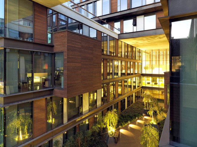 Rönesans Mecidiyeköy Office, MuuM Architects, office building, sustainable features, green architecture, Instanbul, Turkey, modular facade, rainwater collection, natural ventilation