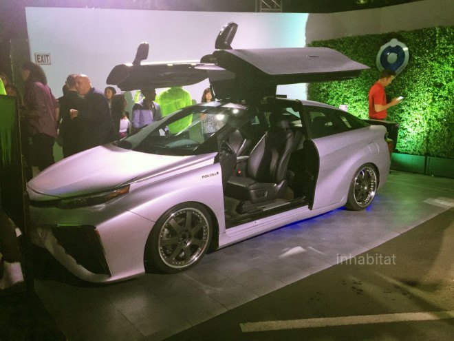Toyota, Toyota Mirai, Back to the Future, Delorean, fuel cell vehicle, hydrogen, hydrogen fuel cell vehicle, green car, electric car, green transportation, mirai, christopher llloyd, michael j fox