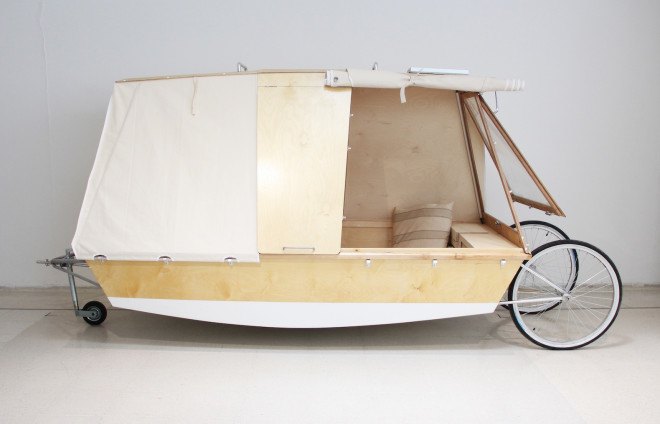 Water Bed, London Design Festival, London Design Week, Water Bed by Daniel Durnin, mobile architecture, SustainRCA 2015, SustainRCA, Royal College of Arts, mobile shelter, mobile design,