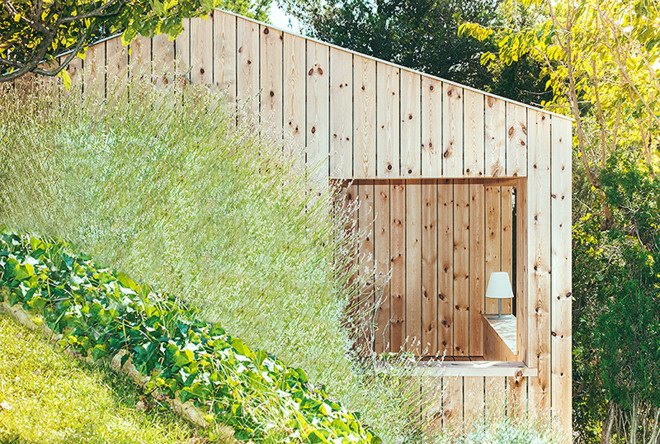 Wood Studio House Madera, DOM Arquitectura, wooden structure, passive house, rainwater harvesting, irrigation, green architecture, solar design, prefab, Barcelona, Spain