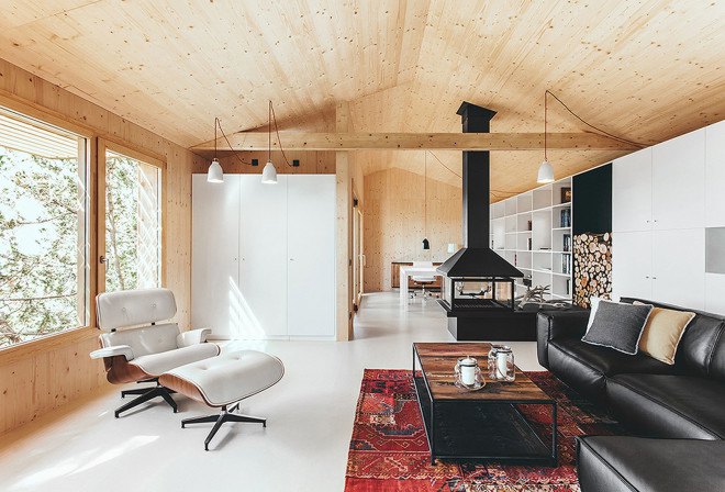 Wood Studio House Madera, DOM Arquitectura, wooden structure, passive house, rainwater harvesting, irrigation, green architecture, solar design, prefab, Barcelona, Spain