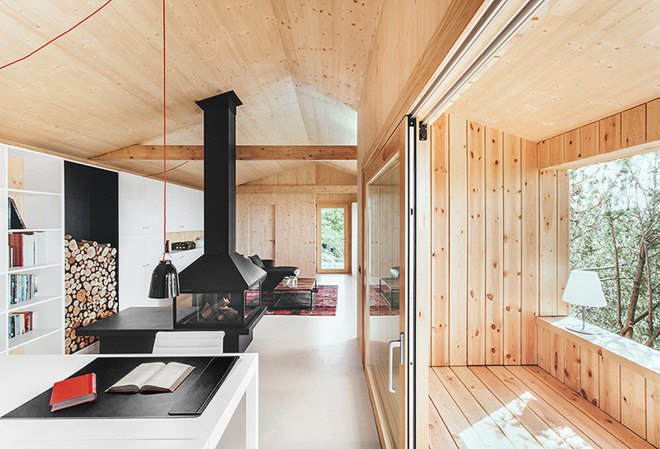 Wood Studio House Madera, DOM Arquitectura, wooden structure, passive house, rainwater harvesting, irrigation, green architecture, solar design, prefab, Barcelona, Spain