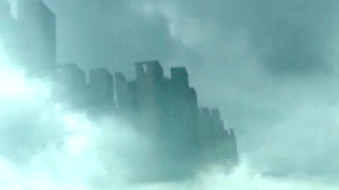 floating city, city in the clouds, fata morgana, mirage, optical illusion, hoax, chinese floating city, fochan floating city