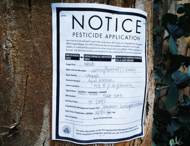spraying glyphosate in Glen Park, spraying glyphosate in public parks, glyphosate in playgrounds, roundup in public spaces, roundup pesticide in parks, san francisco parks and rec, san francisco environment, san francisco rec and park, Phil Ginsburg, Scott Wiener