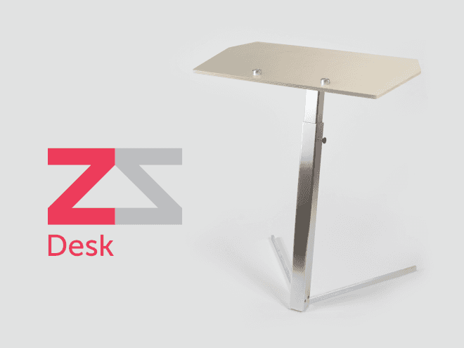 zdesk, zdesk standing desk, standing desk, standing, health, design for health, sitting, kickstarter, laptop desk, ipad desk, writing desk