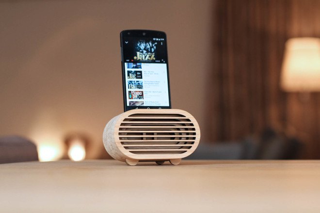 Amplio, bamboo speaker, electricity free speaker, speaker, smartphone speaker, bamboo design, sustainable speaker, reader submission, green tech