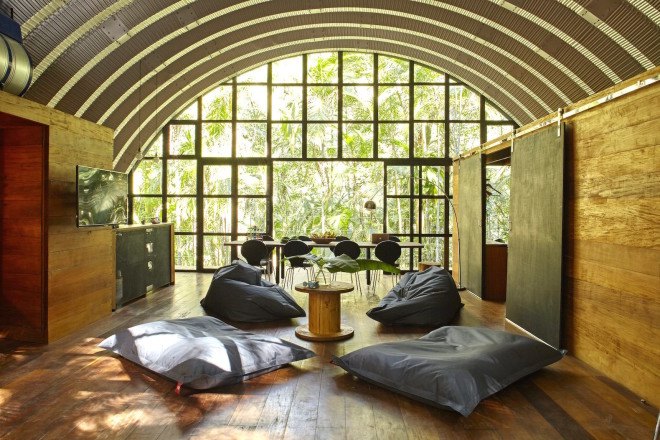 Arca, Arca by Marko Brajovic, Marko Brajovic, Galvalume, Eucalyptus, Earthship, wind driven roof turbine, prefab, prefab home, prefab architecture, Costa Verde, concrete pier foundation,