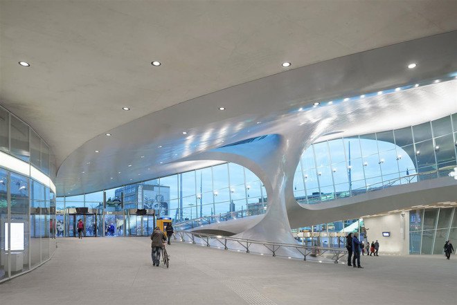 UN Studio, Arnhem station, terminal building, public transport, masterplan, concrete, green architecture