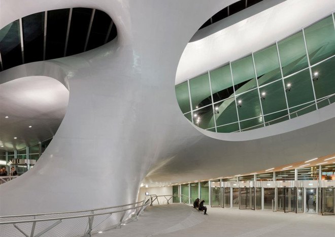UN Studio, Arnhem station, terminal building, public transport, masterplan, concrete, green architecture
