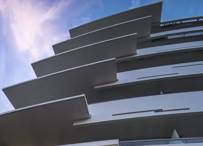 South Creek Landing, Arno Matis Architecture, Vancouver, Canada, sun shading, solar shading, solar design, green architecture, mixed-use building, smart facade, concrete, natural light