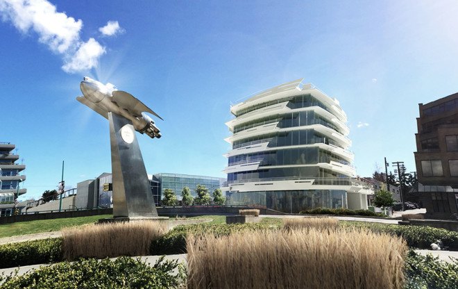 South Creek Landing, Arno Matis Architecture, Vancouver, Canada, sun shading, solar shading, solar design, green architecture, mixed-use building, smart facade, concrete, natural light