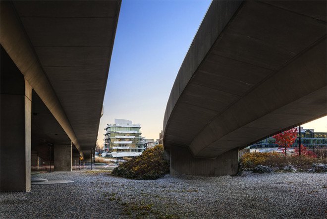 South Creek Landing, Arno Matis Architecture, Vancouver, Canada, sun shading, solar shading, solar design, green architecture, mixed-use building, smart facade, concrete, natural light