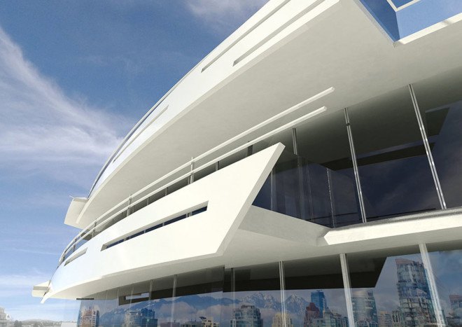 South Creek Landing, Arno Matis Architecture, Vancouver, Canada, sun shading, solar shading, solar design, green architecture, mixed-use building, smart facade, concrete, natural light