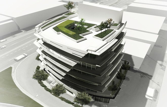 South Creek Landing, Arno Matis Architecture, Vancouver, Canada, sun shading, solar shading, solar design, green architecture, mixed-use building, smart facade, concrete, natural light