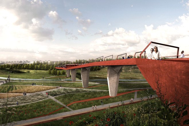 Salon Architects, Keeping the Valley Alive, Beylikdüzü, Istanbul, Turkish architects, green master plan, pedestrian bridge, bicycle paths, pedestrian paths, observation decks