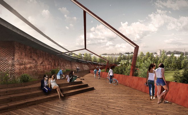 Salon Architects, Keeping the Valley Alive, Beylikdüzü, Istanbul, Turkish architects, green master plan, pedestrian bridge, bicycle paths, pedestrian paths, observation decks