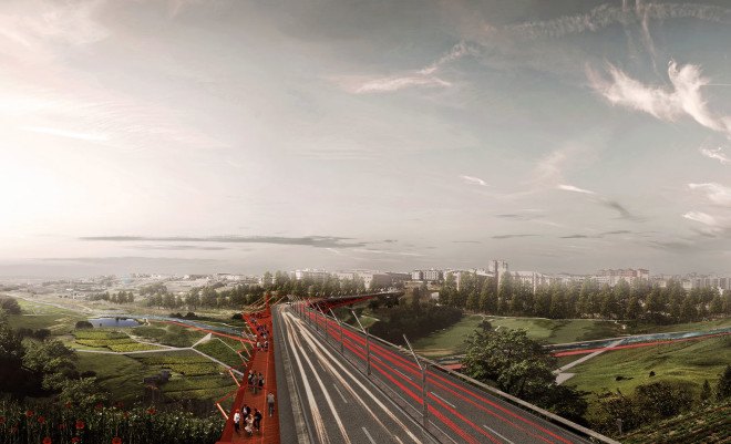 Salon Architects, Keeping the Valley Alive, Beylikdüzü, Istanbul, Turkish architects, green master plan, pedestrian bridge, bicycle paths, pedestrian paths, observation decks