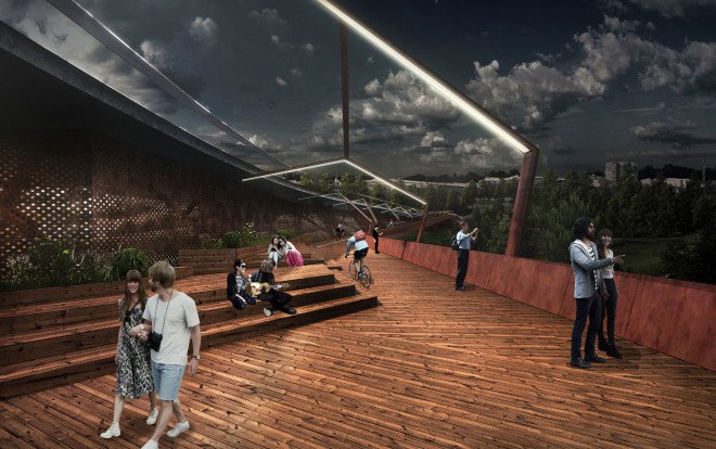 Salon Architects, Keeping the Valley Alive, Beylikdüzü, Istanbul, Turkish architects, green master plan, pedestrian bridge, bicycle paths, pedestrian paths, observation decks