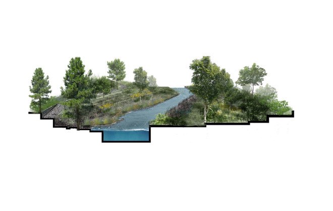 Salon Architects, Keeping the Valley Alive, Beylikdüzü, Istanbul, Turkish architects, green master plan, pedestrian bridge, bicycle paths, pedestrian paths, observation decks