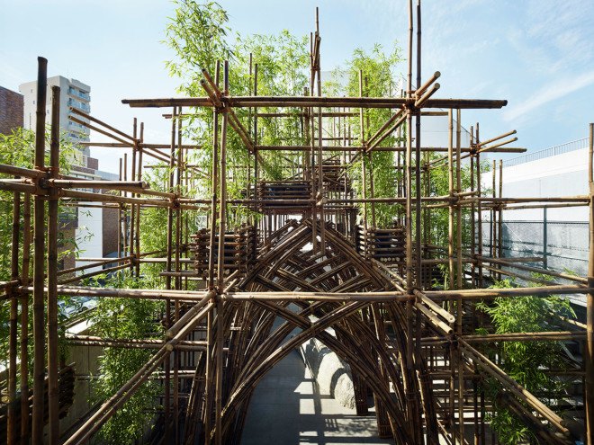 Vo Trong Nghia Architects, bamboo forest, bamboo, traditional techniques, Tokyo, temporary pavilion, pavilion, bamboo pavilion, green structure, Vietnam