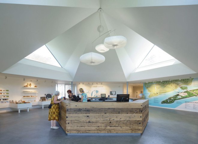 Biesbosch, Studio Marco Vermeulen, Biesbosch Museum, Biesbosch Museum by Studio Marco Vermeulen, Noordwaard, museum design, green roof, renovation, Werkendam, pyramid architecture