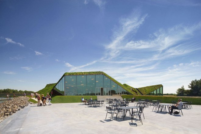 Biesbosch, Studio Marco Vermeulen, Biesbosch Museum, Biesbosch Museum by Studio Marco Vermeulen, Noordwaard, museum design, green roof, renovation, Werkendam, pyramid architecture