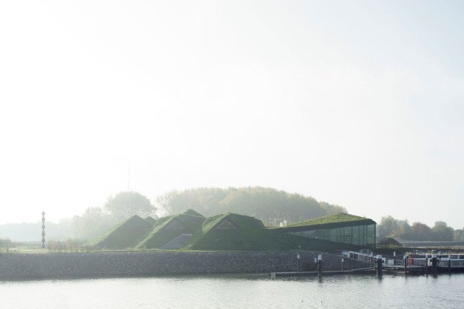 Biesbosch, Studio Marco Vermeulen, Biesbosch Museum, Biesbosch Museum by Studio Marco Vermeulen, Noordwaard, museum design, green roof, renovation, Werkendam, pyramid architecture