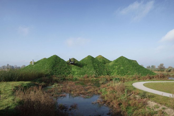 Biesbosch, Studio Marco Vermeulen, Biesbosch Museum, Biesbosch Museum by Studio Marco Vermeulen, Noordwaard, museum design, green roof, renovation, Werkendam, pyramid architecture