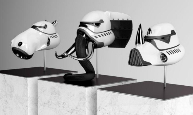 Blank William, star wars helmets for animals, star wars costumes, animal helmets, black metal helmets, star wars costumes, star wars design, art, star wars animales, star wars helmets, helmet design