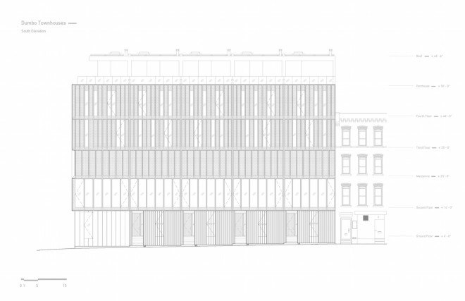 DUMBO Townhouses, DUMBO Townhouses by Alloy, Alloy, Alloy development, DUMBO, DUMBO historic district, floor to ceiling windows, solar shading, townhouses,
