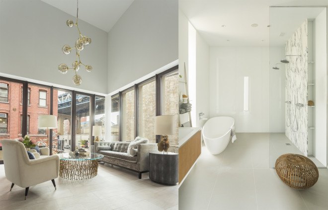 DUMBO Townhouses, DUMBO Townhouses by Alloy, Alloy, Alloy development, DUMBO, DUMBO historic district, floor to ceiling windows, solar shading, townhouses,