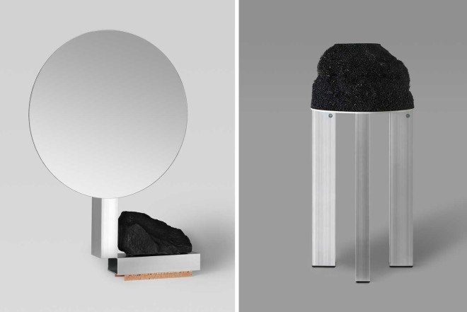 David Taylor, scrap metal furniture, All of the above, The Immaculate Object, The Future Perfect, windows making company, Swedish design, Stockholm, recycled windows, recycled aluminum, aluminum profiles windows, charcoal,