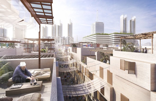 Foster + Partners, Maspero Triangle District, Cairo, masterplan, green masterplan, green neighborhood, pedestrian-friendly neighborhood, Maspero Triangle District, urban regeneration, Egypt