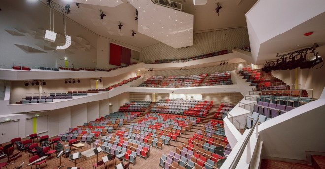 great amber concert hall, liepaja concert hall, latvia concert hall, volleyer giencke, liepaja symphony orchestra, concert hall, daylighting, latvia cultural district