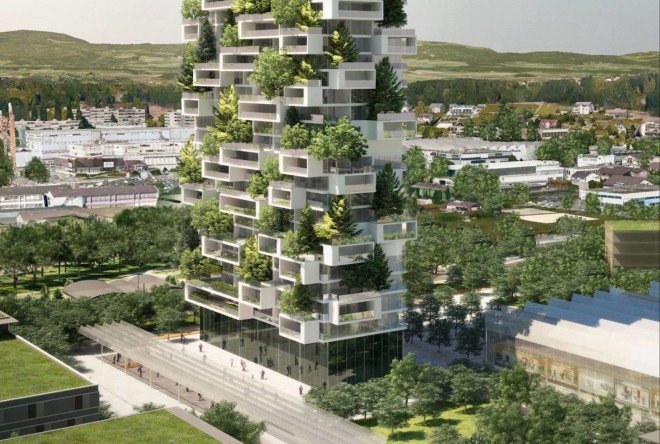 Bernard Nicod e Avni Orllati, Stefano Boeri Architetti, Bosco Verticale, Lausanne, Switzerland, La Tour des Cedres, La Tour des Cedres by Stefano Boeri Architetti, Vertical Forest, Vertical Forest Stefano Boeri Architetti, green skyscraper, vertical forest tower,