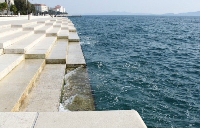 Morske Orgulje, Sea Organ, Zadar, croatian architect, music by the sea, sea-powered instrument, organ played by seawater, ocean organ, environmental music, acoustic structures, ocean music organ, ocean organ, music in architecture, architectural music