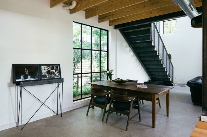 Garden St Home, Pavonetti Architecture, Austin, Texas, texas architecture, architecture, contemporary home design, contemporary interior design, austin homes, austin architecture, cedar siding, pitched roof, barn design, handmade steel staircase,
